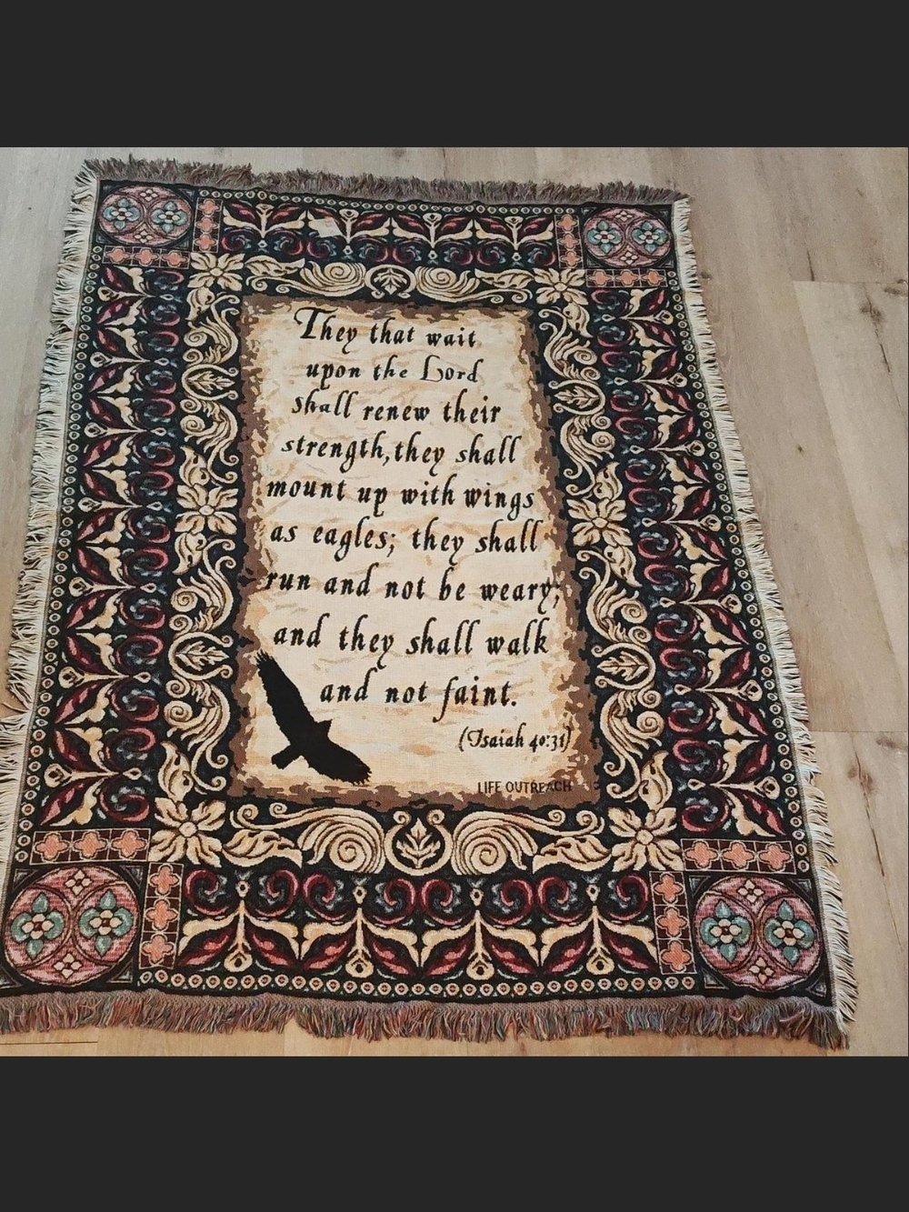 Crown crafts Christian Tapestry throw blanket 69"×46"